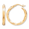 Thumbnail Image 0 of Previously Owned Faceted Hoop Earrings 10K Yellow Gold