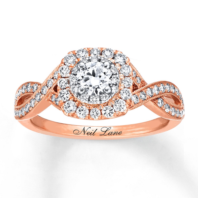 Main Image 1 of Previously Owned Neil Lane Engagement Ring 7/8 ct tw Round-cut Diamonds 14K Two-Tone Gold