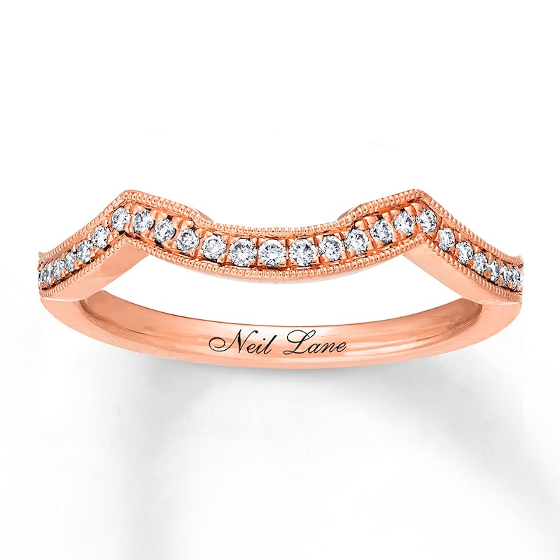 Main Image 1 of Previously Owned Neil Lane Wedding Band 1/8 ct tw Round-cut Diamonds 14K Rose Gold