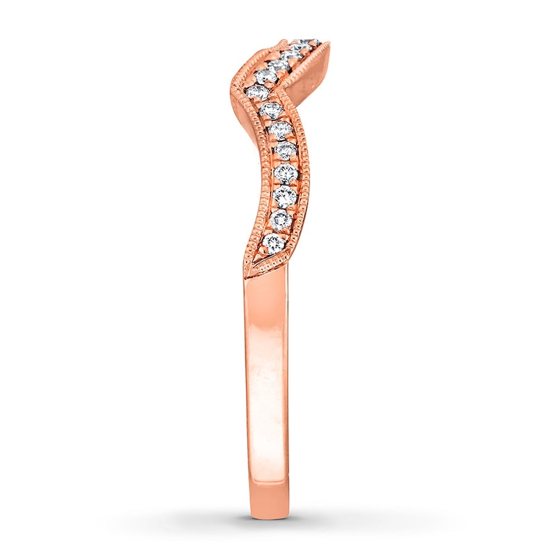 Main Image 3 of Previously Owned Neil Lane Wedding Band 1/8 ct tw Round-cut Diamonds 14K Rose Gold