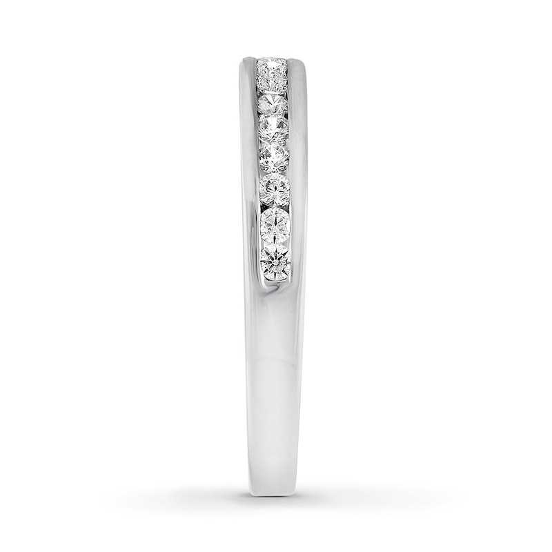 Main Image 3 of Previously Owned Diamond Wedding Band 1/3 ct tw Round-cut 14K White Gold Size 9.75
