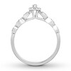 Thumbnail Image 2 of Previously Owned Diamond Engagement Ring 1/3 ct tw Marquise & Round-cut 10K White Gold Size 12.5