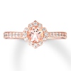 Thumbnail Image 0 of Previously Owned Morganite Engagement Ring 1/3 ct tw Round-cut Diamonds 14K Rose Gold - Size 10.5
