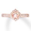 Thumbnail Image 1 of Previously Owned Morganite Engagement Ring 1/3 ct tw Round-cut Diamonds 14K Rose Gold Size 10.5