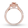 Thumbnail Image 1 of Previously Owned Morganite Engagement Ring 1/3 ct tw Round-cut Diamonds 14K Rose Gold - Size 10.5
