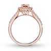 Thumbnail Image 2 of Previously Owned Morganite Engagement Ring 1/3 ct tw Round-cut Diamonds 14K Rose Gold Size 10.5
