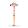 Thumbnail Image 2 of Previously Owned Morganite Engagement Ring 1/3 ct tw Round-cut Diamonds 14K Rose Gold - Size 10.5