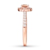 Thumbnail Image 3 of Previously Owned Morganite Engagement Ring 1/3 ct tw Round-cut Diamonds 14K Rose Gold Size 10.5