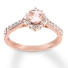 Thumbnail Image 3 of Previously Owned Morganite Engagement Ring 1/3 ct tw Round-cut Diamonds 14K Rose Gold - Size 10.5