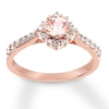 Thumbnail Image 4 of Previously Owned Morganite Engagement Ring 1/3 ct tw Round-cut Diamonds 14K Rose Gold Size 10.5