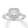 Thumbnail Image 1 of Previously Owned Diamond Engagement Ring 7/8 ct tw Round-cut 14K White Gold - Size 4.25