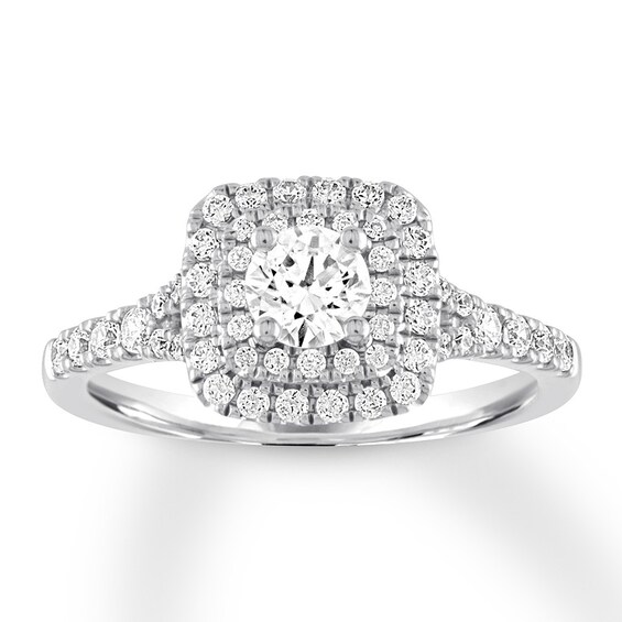 Previously Owned Diamond Engagement Ring 7/8 ct tw Round-cut 14K White Gold Size 4.25
