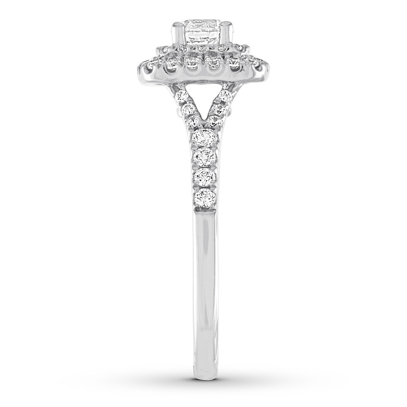 Main Image 3 of Previously Owned Diamond Engagement Ring 7/8 ct tw Round-cut 14K White Gold - Size 4.25