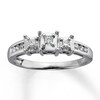 Thumbnail Image 1 of Previously Owned Diamond Ring 1/4 ct tw Princess & Round-cut 14K White Gold - Size 10.25