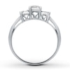 Thumbnail Image 2 of Previously Owned Diamond Ring 1/4 ct tw Princess & Round-cut 14K White Gold - Size 10.25