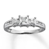 Thumbnail Image 0 of Previously Owned Diamond Ring 1/4 ct tw Princess & Round-cut 14K White Gold - Size 3.5