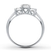 Thumbnail Image 1 of Previously Owned Diamond Ring 1/4 ct tw Princess & Round-cut 14K White Gold - Size 3.5