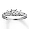 Thumbnail Image 1 of Previously Owned Diamond Ring 1/4 ct tw Princess & Round-cut 14K White Gold Size 3.75