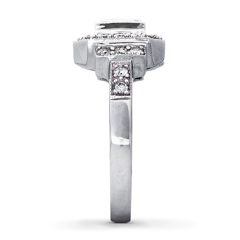 Main Image 3 of Previously Owned Diamond Ring 5/8 ct tw Princess-Cut 14K White Gold - Size 10.5
