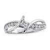 Thumbnail Image 1 of Previously Owned Diamond Promise Ring 1/4 ct tw Princess & Round-cut 10K White Gold - Size 4.25
