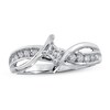 Thumbnail Image 0 of Previously Owned Diamond Promise Ring 1/4 ct tw Princess & Round-cut 10K White Gold - Size 4.25