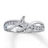 Thumbnail Image 0 of Previously Owned Diamond Promise Ring 1/4 ct tw Princess & Round-cut 10K White Gold - Size 4.5
