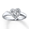 Thumbnail Image 0 of Previously Owned Heart Promise Ring 1/10 ct tw Round-cut Diamonds Sterling Silver - Size 3.75