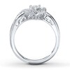 Thumbnail Image 1 of Previously Owned Heart Promise Ring 1/10 ct tw Round-cut Diamonds Sterling Silver - Size 3.75