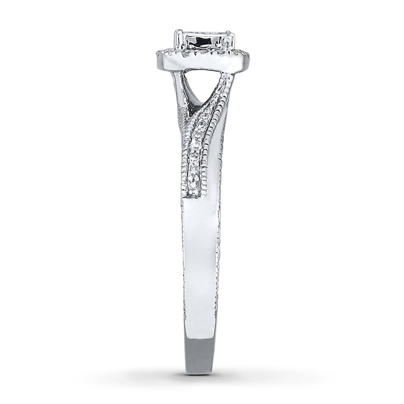Main Image 3 of Previously Owned Diamond Ring 1/6 ct tw Princess-cut Sterling Silver - Size 9.5