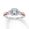 Previously Owned Diamond Promise Ring 1/6 ct tw Princess-cut Sterling Silver & 10K Rose Gold