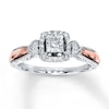 Thumbnail Image 1 of Previously Owned Diamond Promise Ring 1/6 ct tw Princess-cut Sterling Silver & 10K Rose Gold - Size 9.75