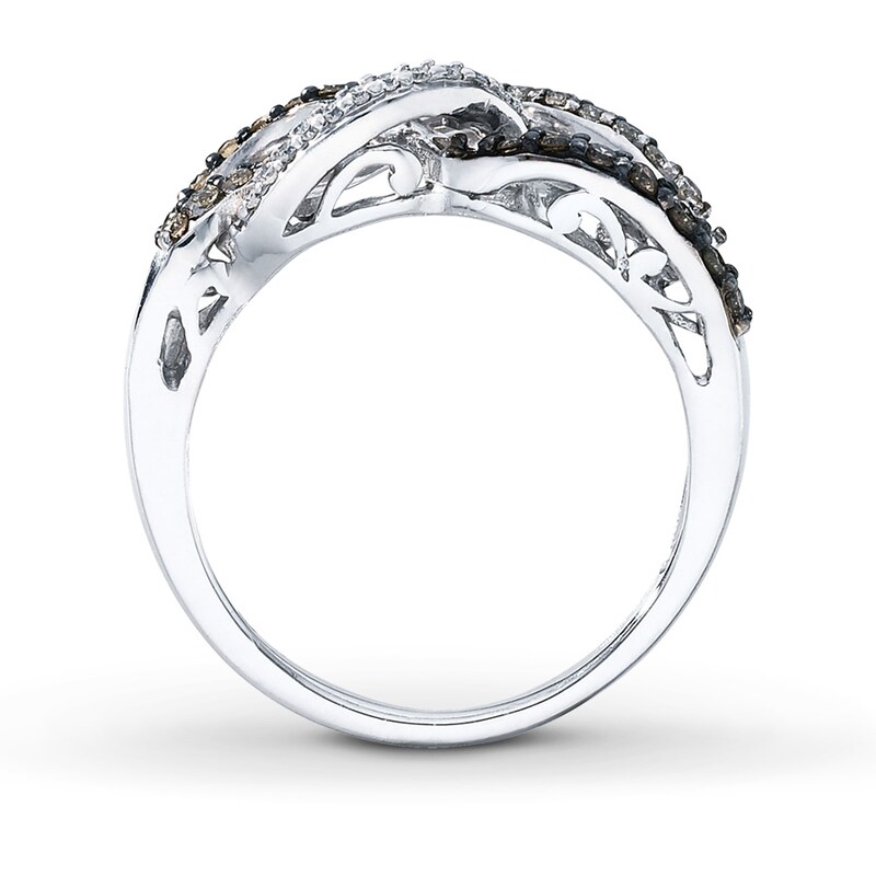 Main Image 2 of Previously Owned Brown Diamond Ring 1/3 ct tw Round-cut Sterling Silver Size 10.5