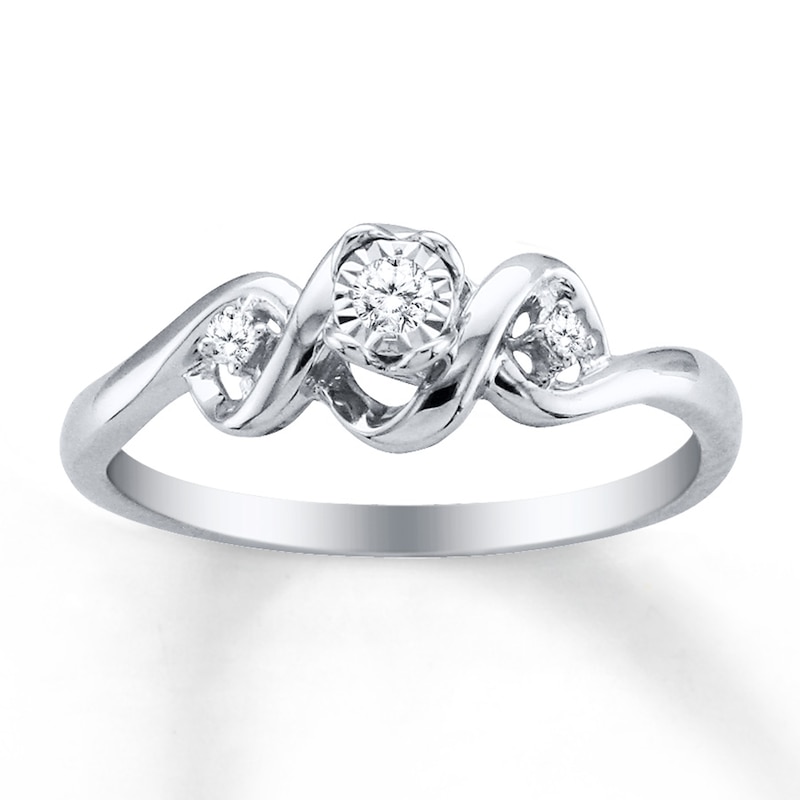 Previously Owned Diamond Promise Ring 1/15 ct tw Round-cut Sterling Silver - Size 4