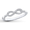 Thumbnail Image 1 of Previously Owned Diamond Infinity Ring 1/10 ct tw Round-cut Sterling Silver Size 4
