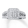 Thumbnail Image 1 of Previously Owned Diamond Ring 1/8 ct tw Round-cut Sterling Silver - Size 10.5