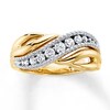 Thumbnail Image 1 of Previously Owned Diamond Anniversary Ring 3/8 ct tw Round-cut 10K Two-Tone Gold - Size 10.25