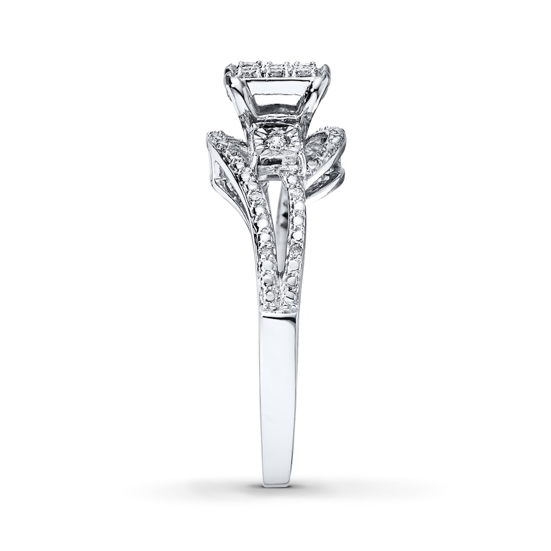 Main Image 3 of Previously Owned Diamond Ring 1/5 ct tw Round-cut 10K White Gold - Size 4