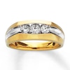 Thumbnail Image 1 of Previously Owned Men's Wedding Diamond Band 1/2 ct tw Round-cut 14K Yellow Gold - Size 13.5