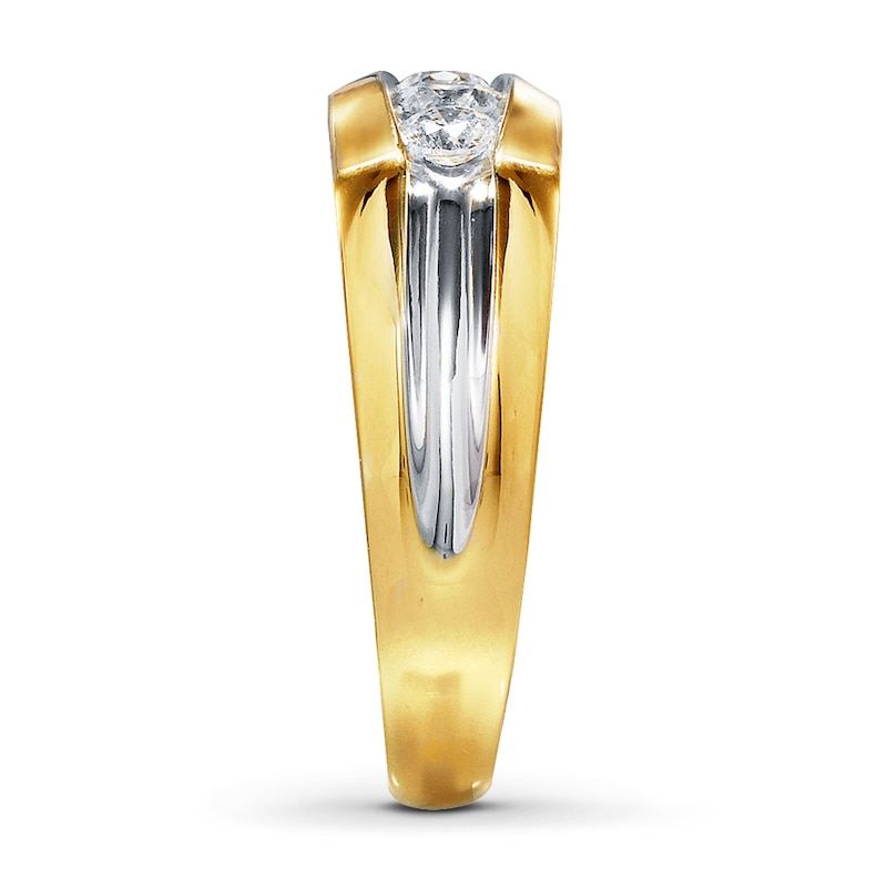 Main Image 3 of Previously Owned Men's Wedding Diamond Band 1/2 ct tw Round-cut 14K Yellow Gold - Size 13.5