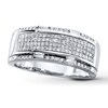 Thumbnail Image 1 of Previously Owned Men's Wedding Band 1/2 ct tw Round-cut Diamonds 10K White Gold Size 8