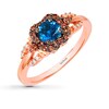 Thumbnail Image 1 of Previously Owned Le Vian Blue Topaz 1/5 ct tw Round-cut Diamonds 14K Strawberry Gold Ring Size 11.75