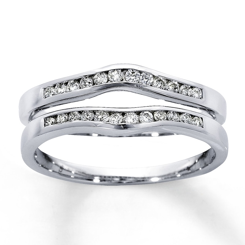 Main Image 1 of Previously Owned Diamond Enhancer Ring 1/4 ct tw Round-cut 14K White Gold - Size 4.5