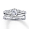 Thumbnail Image 3 of Previously Owned Diamond Enhancer Ring 1/4 ct tw Round-cut 14K White Gold - Size 4.5