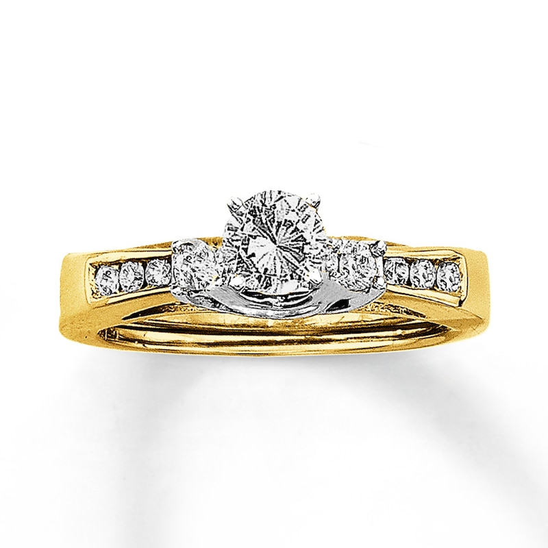Previously Owned Diamond Enhancer Ring 1/5 ct tw Round-cut 14K Two-Tone Gold - Size 10.75