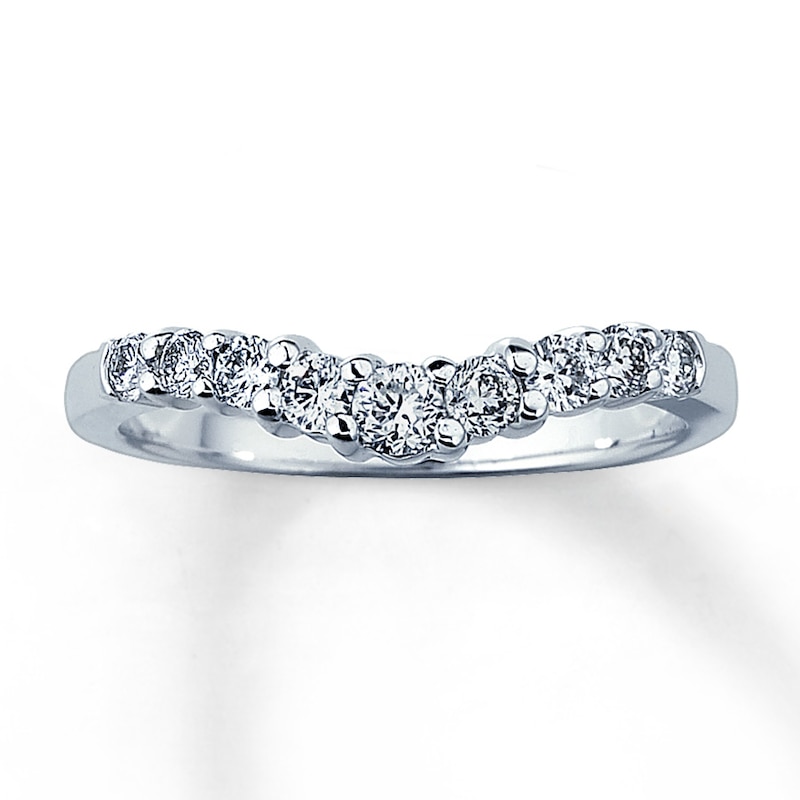 Main Image 1 of Previously Owned Diamond Enhancer Ring 3/8 ct tw Round-cut 14K White Gold Size 4