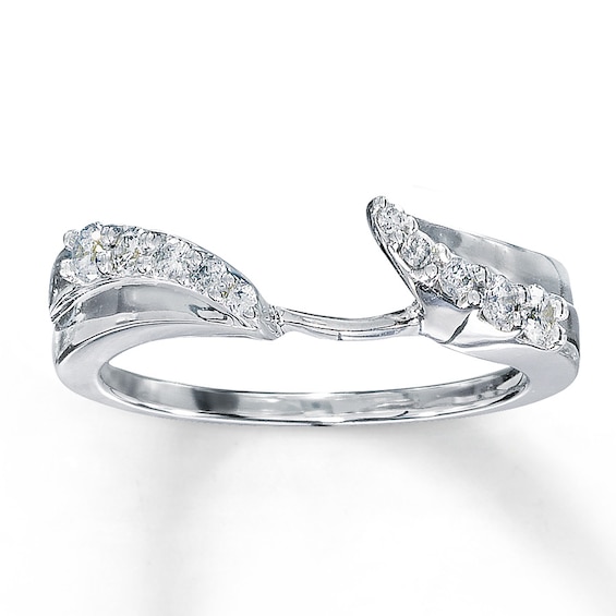 Previously Owned Enhancer Ring 1/4 ct tw Round-cut Diamonds 14K White Gold Size 11.25