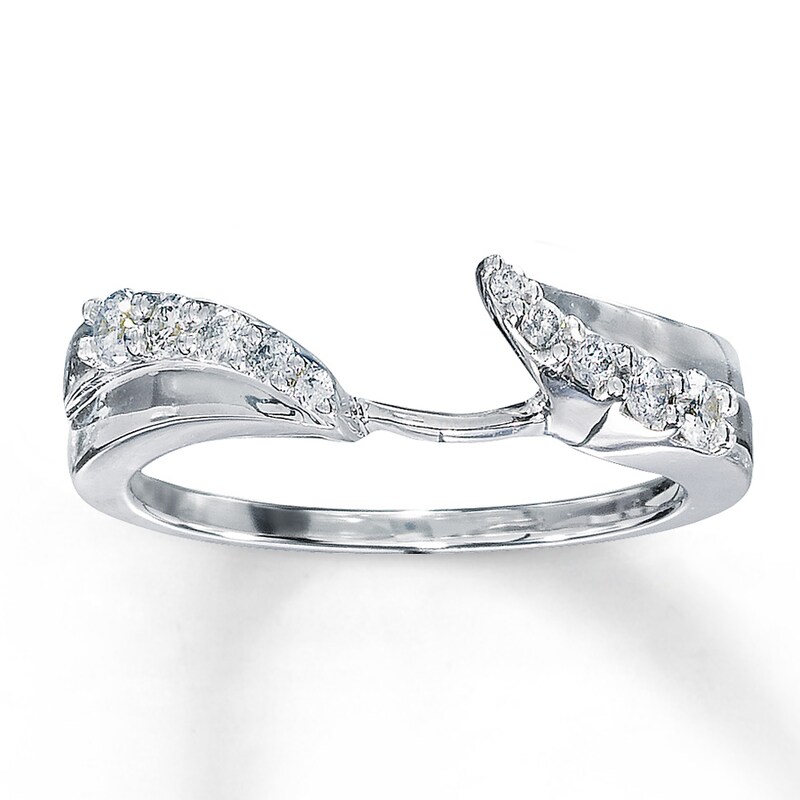 Main Image 1 of Previously Owned Enhancer Ring 1/4 ct tw Round-cut Diamonds 14K White Gold Size 11.25