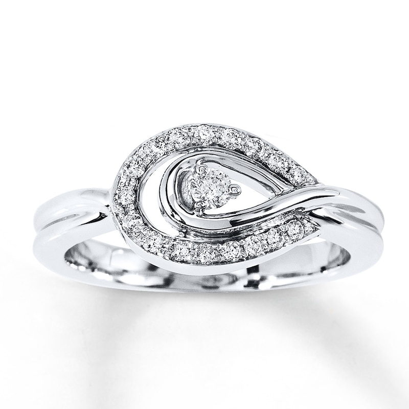 Main Image 1 of Previously Owned Diamond Ring 1/5 ct tw Round-cut Sterling Silver Size 4.25