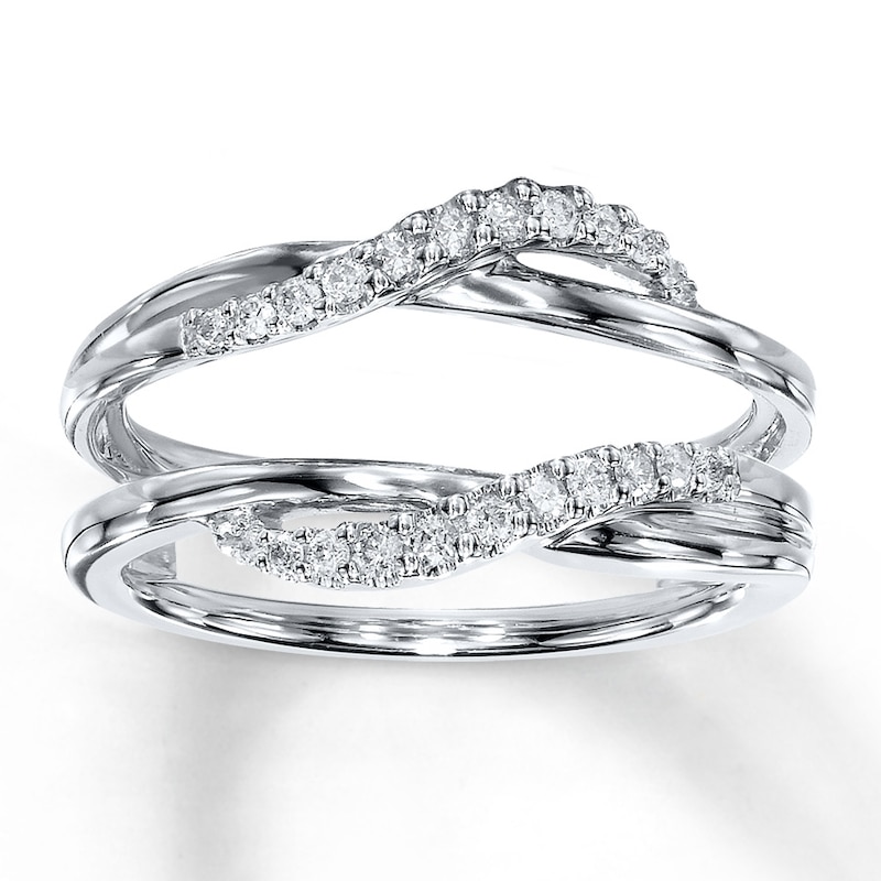 Main Image 1 of Previously Owned Diamond Enhancer Ring 1/5 ct tw Round-cut 14K White Gold Size 4.25