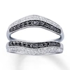 Thumbnail Image 1 of Previously Owned Diamond Enhancer Ring 1/2 ct tw Black & White Round-cut 14K White Gold Size 3.75